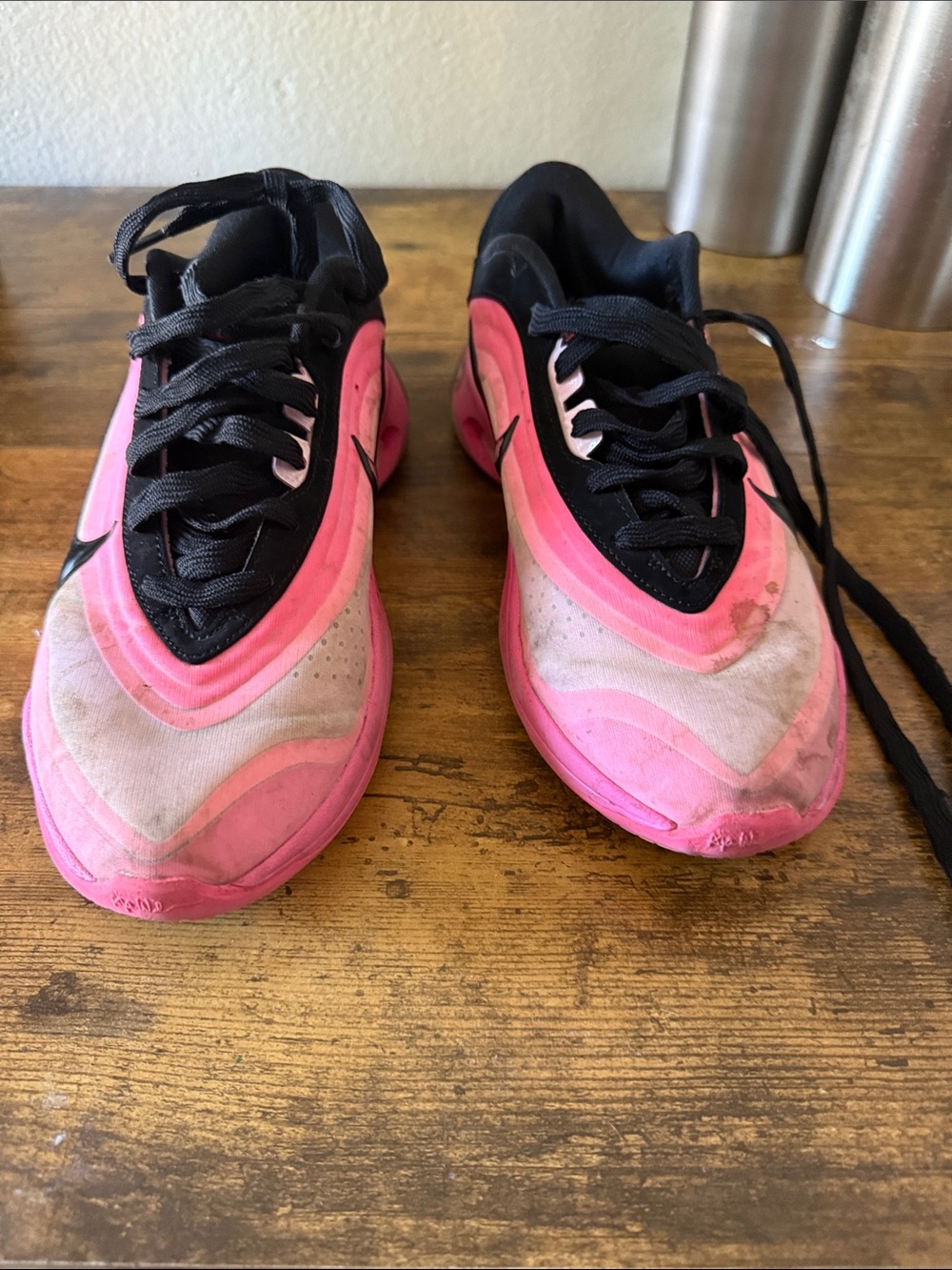 Nike Women's Pink and Black Running Sneakers